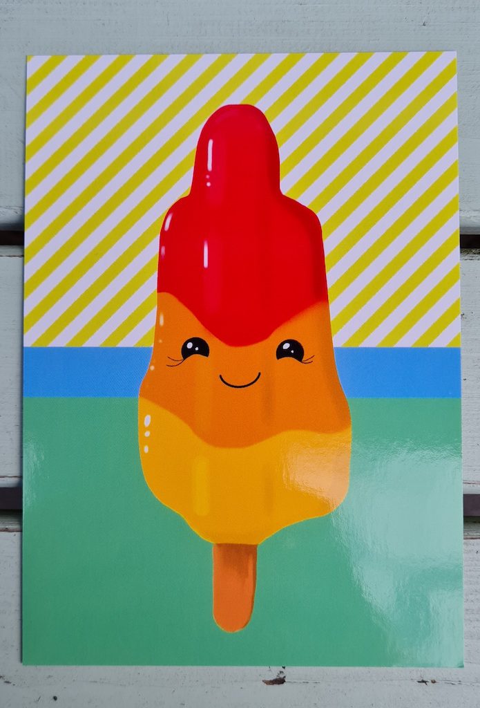 kaartje met raket ijsje