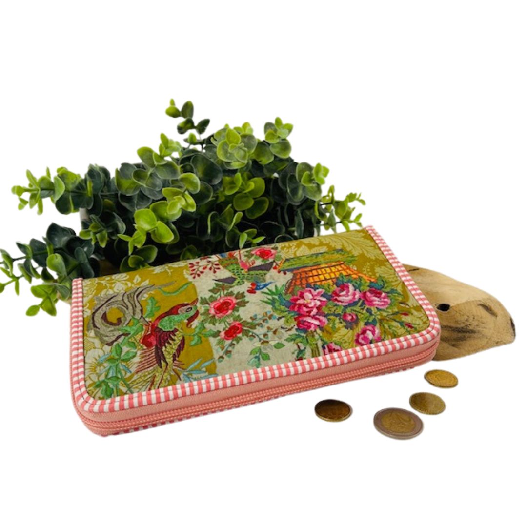 grote dames portefeuille met bloemen retro stijl