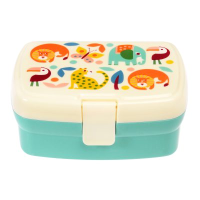 lunchbox met vakjes dierenprint