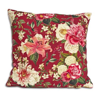 kussenhoesje bloemen rood retro