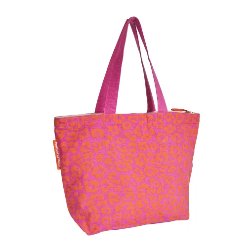 boodschappentas met rits oranje roze duurzaam