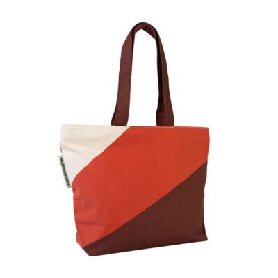 boodschappentas met rits en binnenvak bio katoen