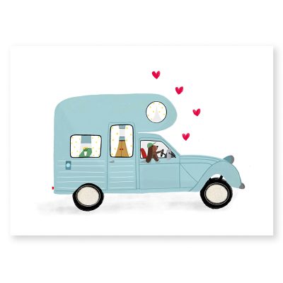 ansichtkaart mini camper