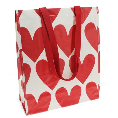 shopper hartjes rood wit