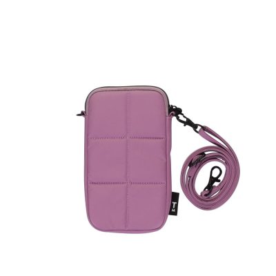 lila telefoontasje gewatteerd met rits