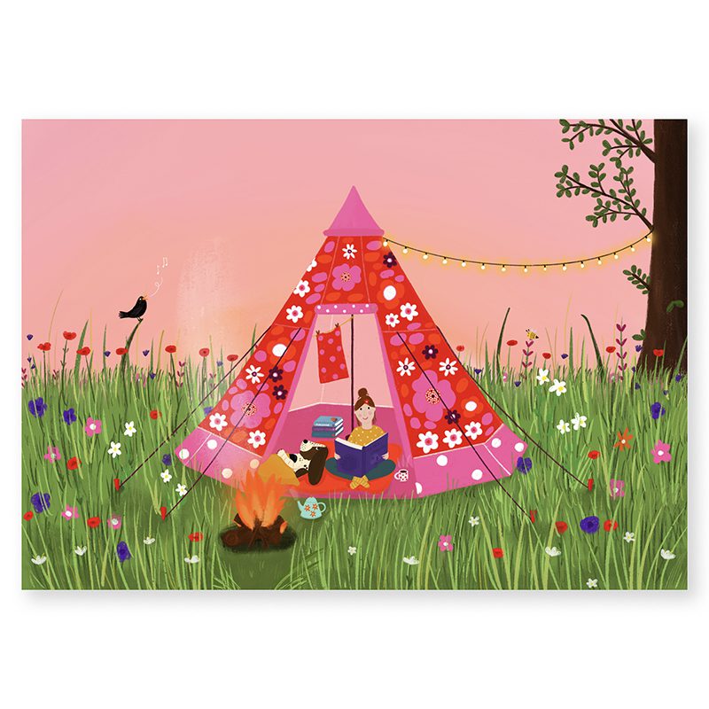 ansichtkaart tipi tentje