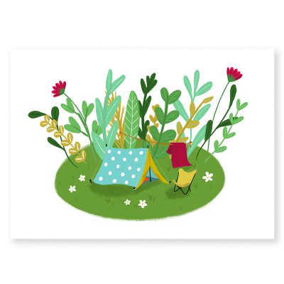 ansichtkaart camperen