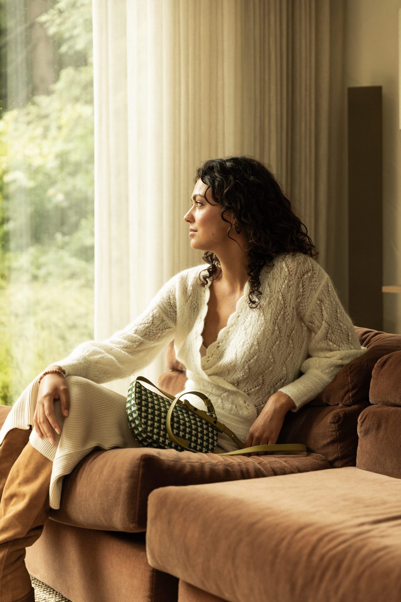 retro damestasje groen