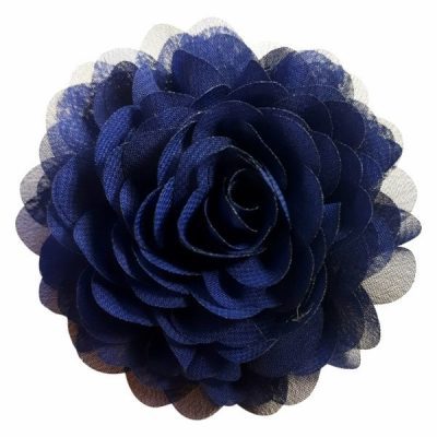 bloem donkerblauw broche haarspeld