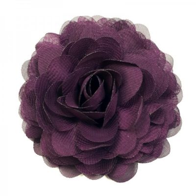 broche bloem chiffon donker paars