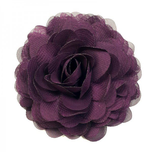 broche bloem chiffon donker paars
