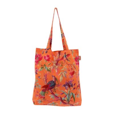 oranje shopper met paradise print