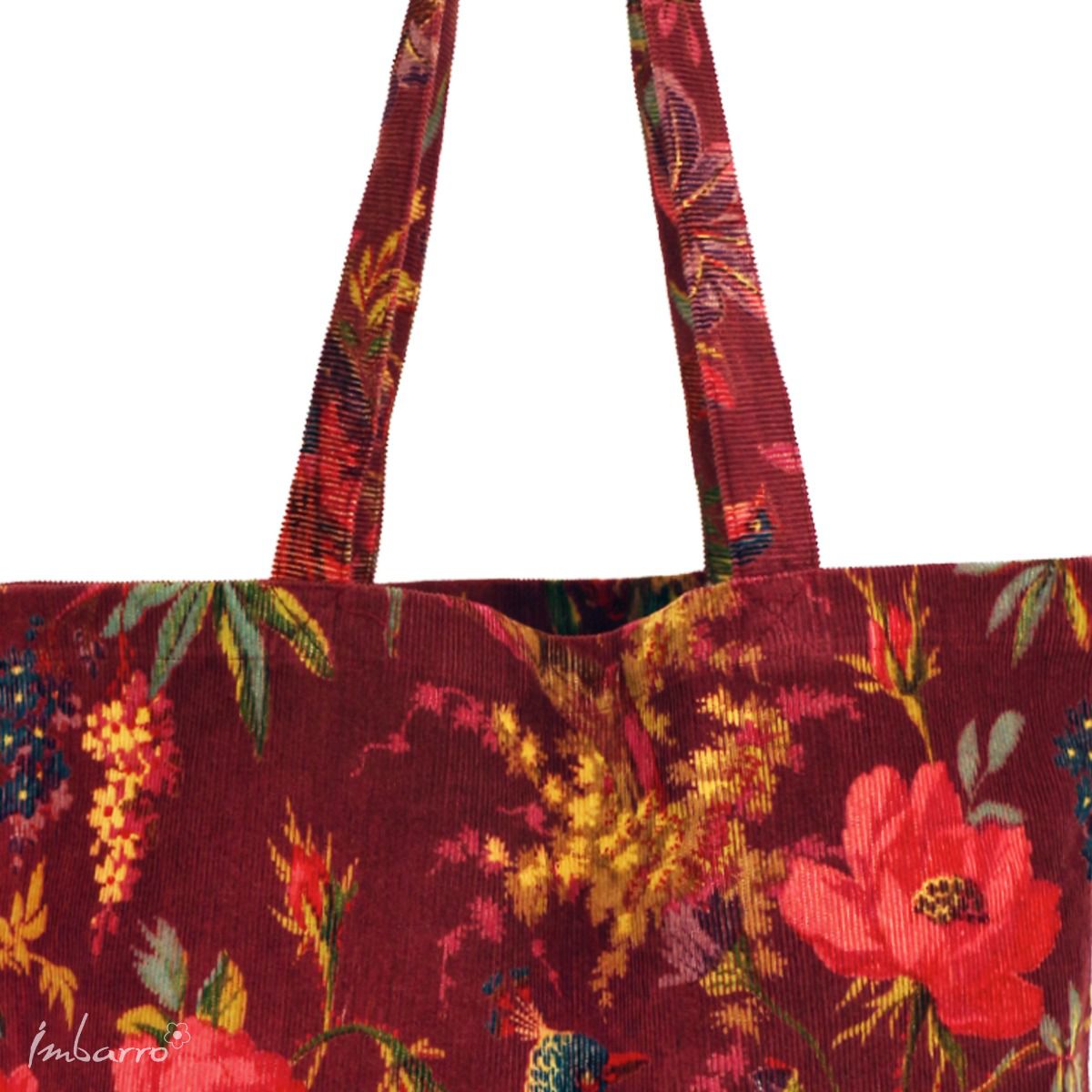 stoere shopper corduroy rood