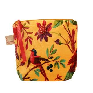 opbergtasje fluweel geel