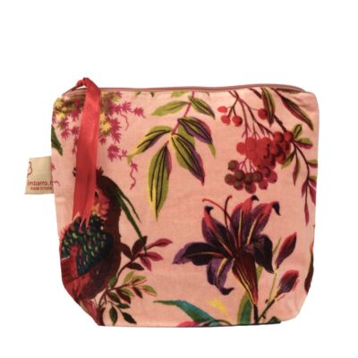 opbergtasje voor make-up fluweel roze