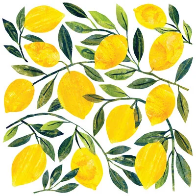 papieren servetten met citroenen geel