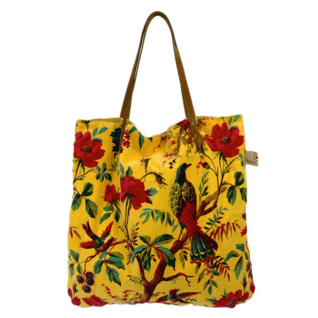 ruime shopper geel velours