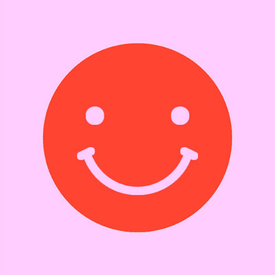 tegeltje smiley roze rood