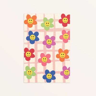 smiley bloemen kleurrijk