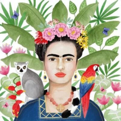 servetten papier met frida kahlo