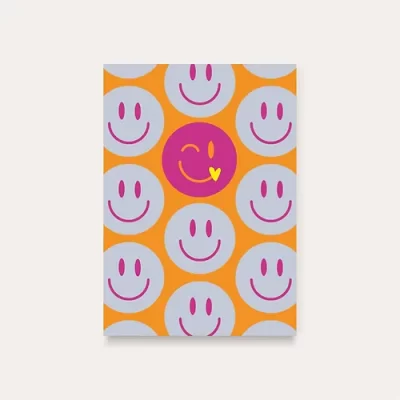 smiley kaart met knipoog