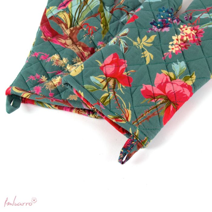 Ovenwanten - Paradise - Emerald Blauw - set van 2 - Imbarro - Afbeelding 3