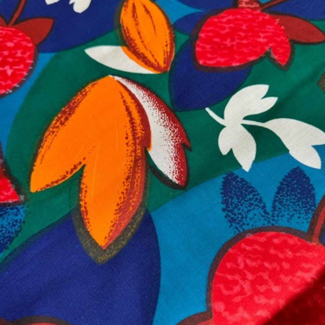 vintage stof bloemen blauw