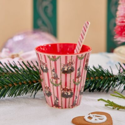 melamine cup medium Kerst Forest rice 1