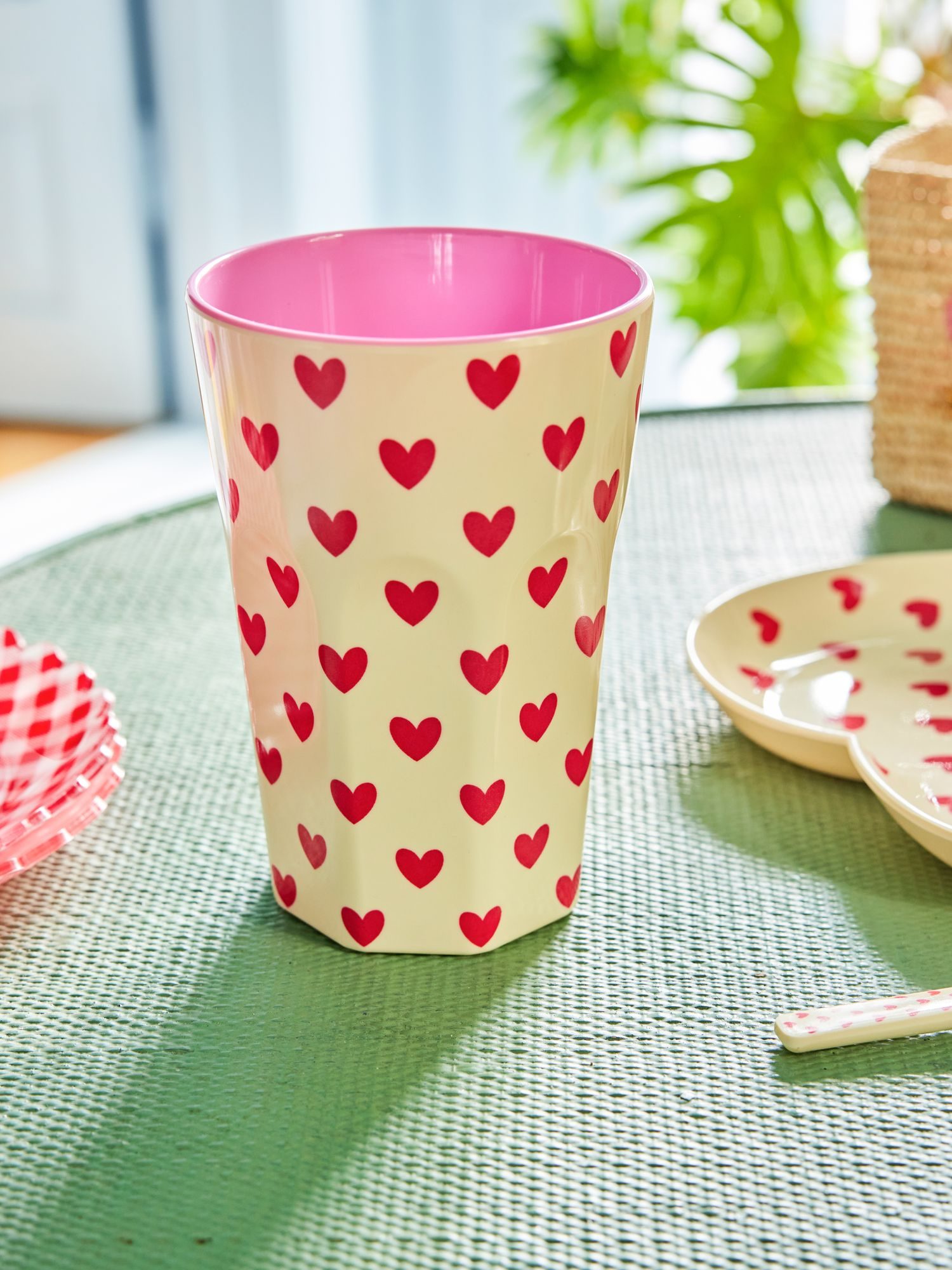 Melamine beker large - Darling Heart - Rice