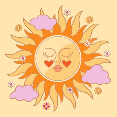 tegeltje met vrolijke zonnetje