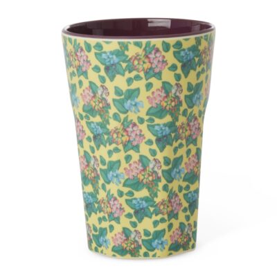 hoge beker melamine met bloemen print inhoud 400 ml