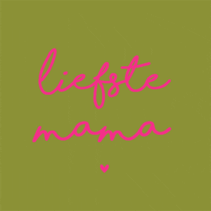 tegeltje moeder met tekst liefste mama in roze op groene ondergrond