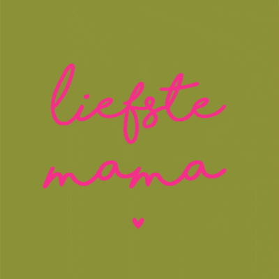 tegeltje moeder met tekst liefste mama in roze op groene ondergrond