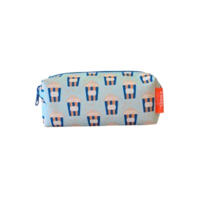 etui blauw met popcorn bekers gemaakt van gerecyclede plastic flessen