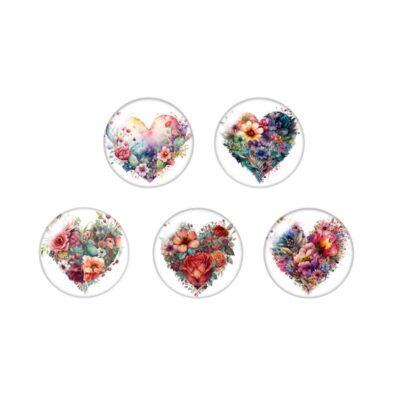 fotohouder met magneet en bloemen hartjes