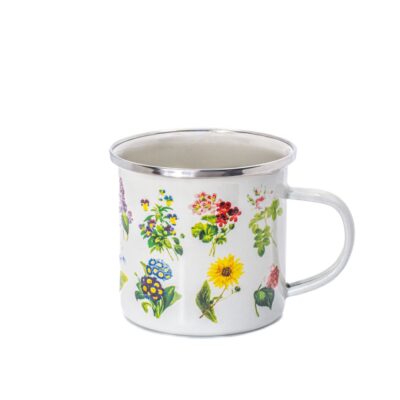 emaille mok 350 ml met vrolijke bloemen print