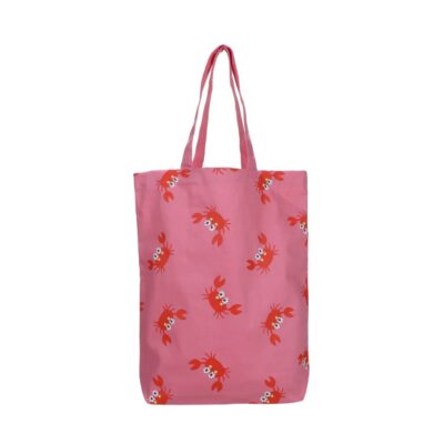 shopper van katoen met vrolijke krabben print van Anne Pascal