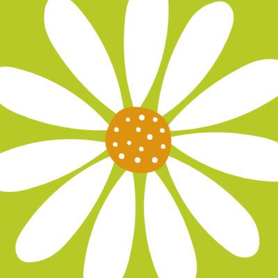 papieren servetten groen met grote witte bloem 20 stuks