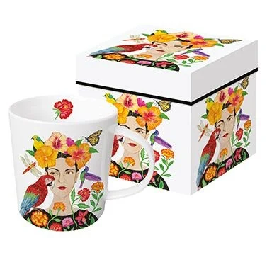 mok keramiek met frida kahlo in opbergbox 400 ml