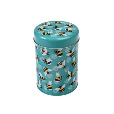 opbergbus blauw met bijen print