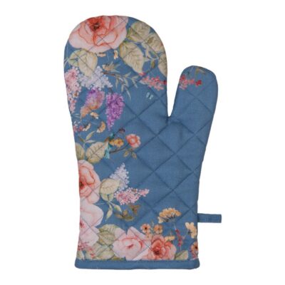 ovenwant blauw met bloemen