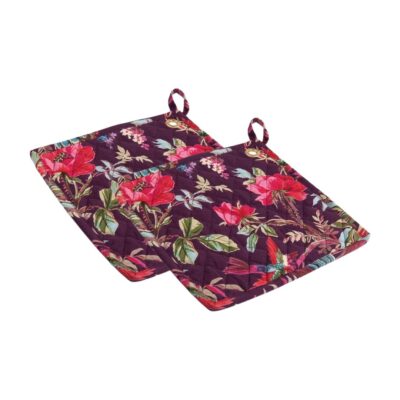 paarse pannenlappen met paradise print