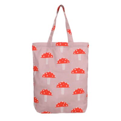 katoenen tas met print paddestoelen