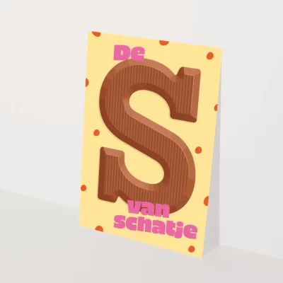 kaart met chocoladeletter S