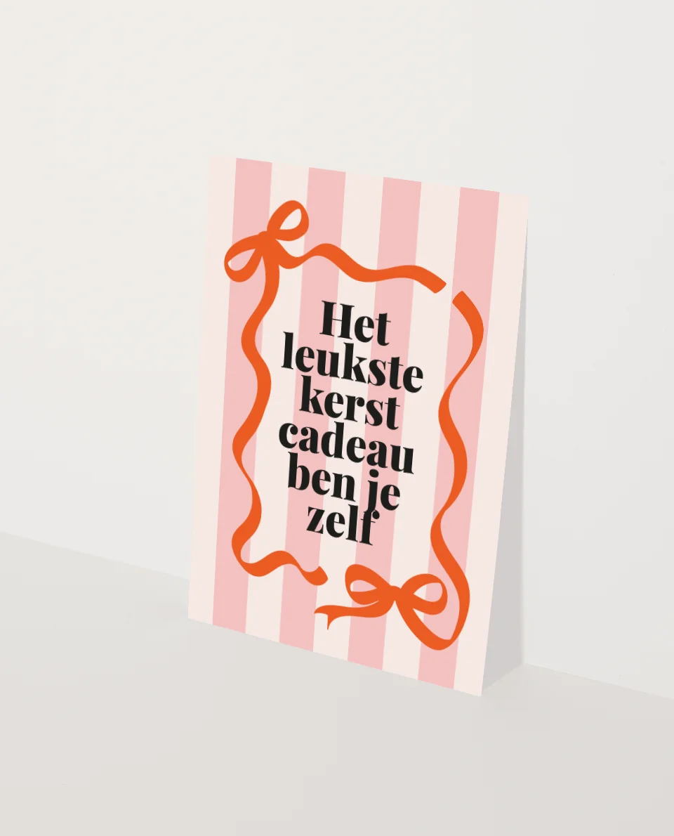 kerstkaat met tekst het leukste kerst cadeau ben je zelf A6