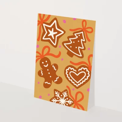 kerstkaart met kerstkoekjes