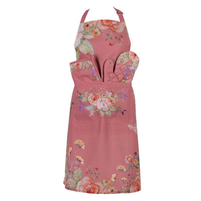 roze kookschort met bloemen