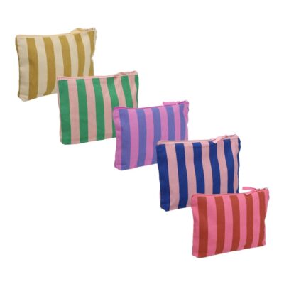 toilettasje met strepen in verschillende kleuren