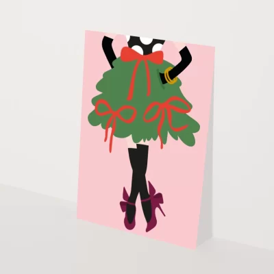 kaart santa babe stijlvolle kerstkaart