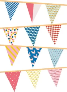 duurzame vlaggenlijn met kleurrijke vlaggen 12 meter 24 vlaggen